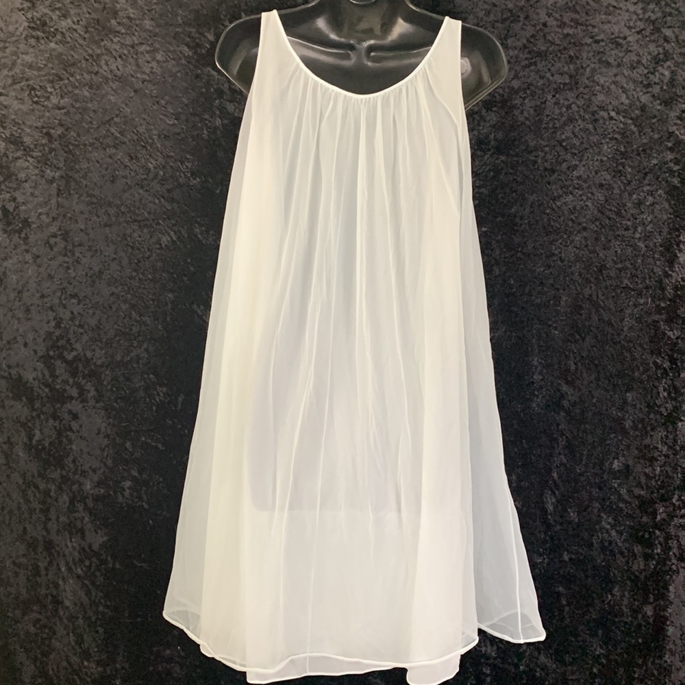 Vintage Vanity Fair Pale Blue Nylon Sheer Short Nightgown Sz S - Picture 5 of 8